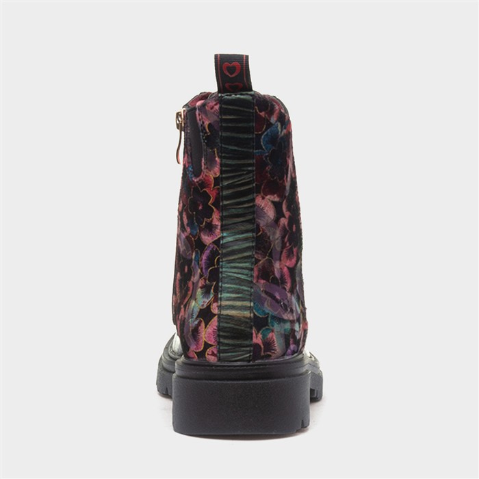 Portia Womens Black Floral Boot
