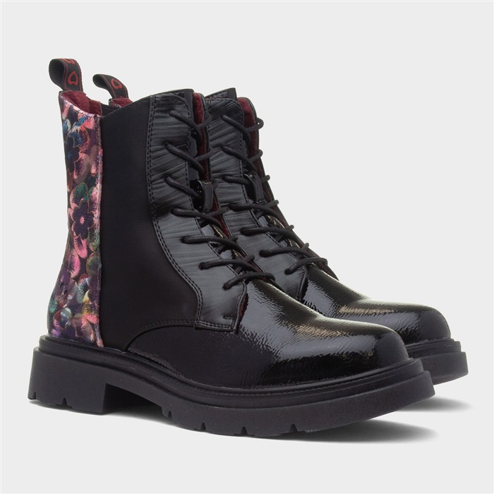 Portia Womens Black Floral Boot