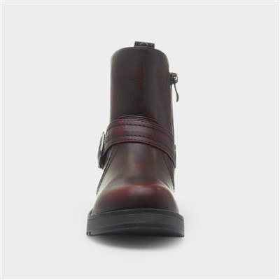 Cherish Womens Burgundy Wedge Boot