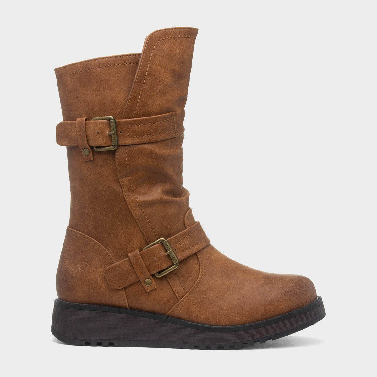 Hannah Womens Tan Wedge Calf Boot