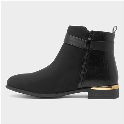 Flora Womens Black Ankle Boot