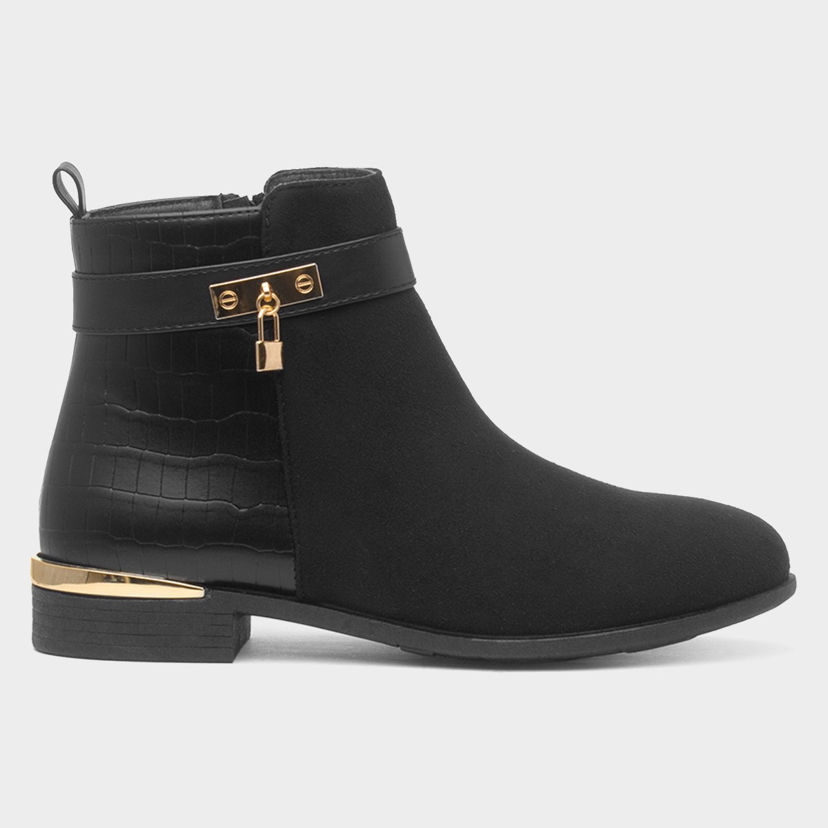 Flora Womens Black Ankle Boot