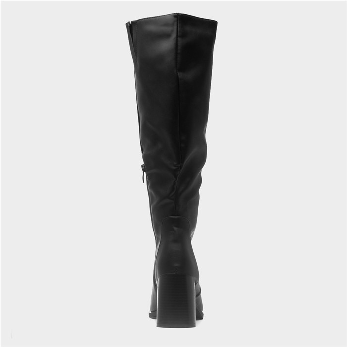 Paige Womens Black Heeled Boot