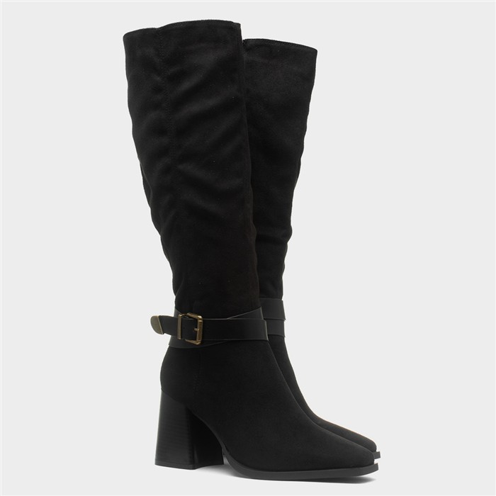 Romy Womens Black Heeled Boot