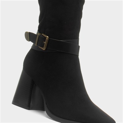 Romy Womens Black Heeled Boot