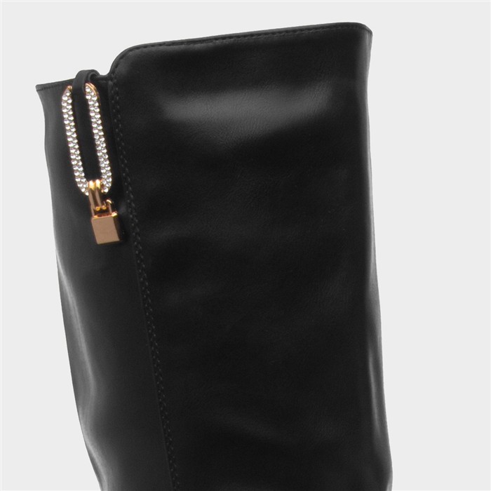 Kaia Womens Black High Leg Boot