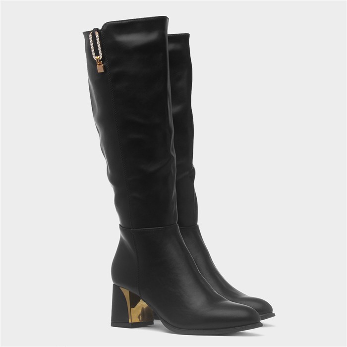Kaia Womens Black High Leg Boot