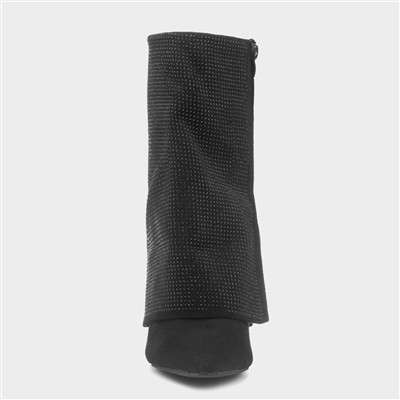 Gigi Womens Black Foldover Boot