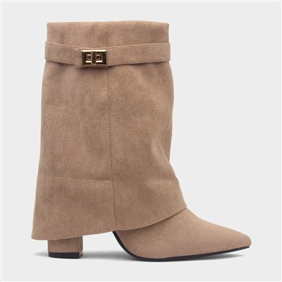 Sadie Womens Taupe Zip Up Boot