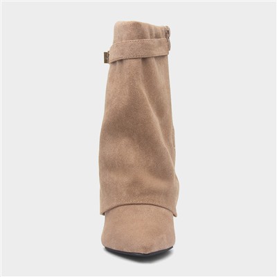 Sadie Womens Taupe Zip Up Boot