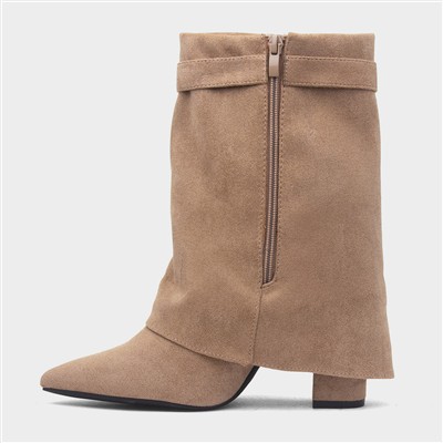 Sadie Womens Taupe Zip Up Boot