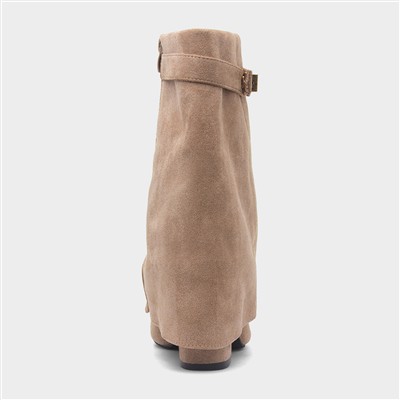 Sadie Womens Taupe Zip Up Boot