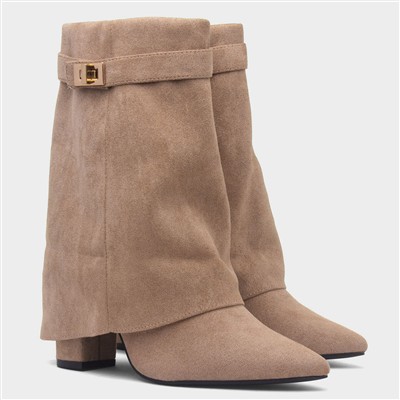 Sadie Womens Taupe Zip Up Boot