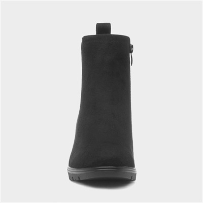 Laila Womens Black Wedge Boots