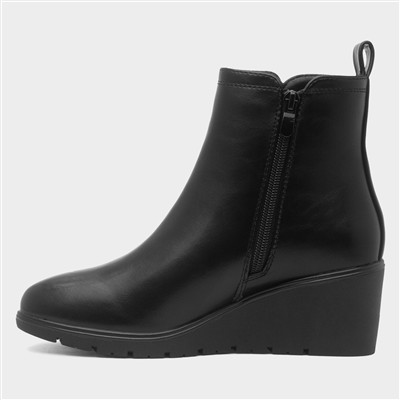 Laila Womens Black Wedge Boot