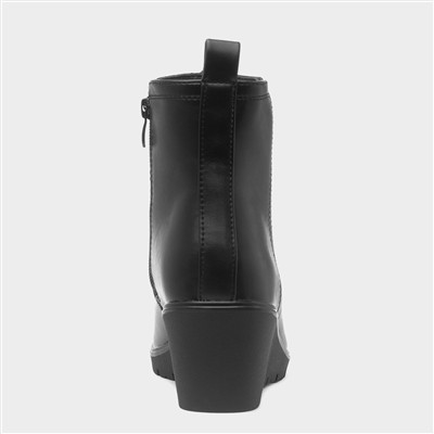 Laila Womens Black Wedge Boot