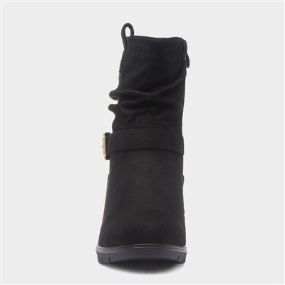 Azra Womens Black Wedge Boot