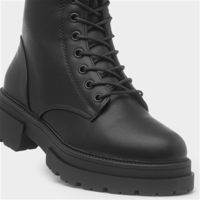 Ema Womens Black Lace Up Boot