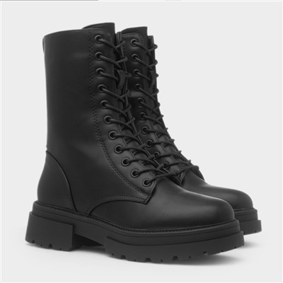 Ema Womens Black Lace Up Boot