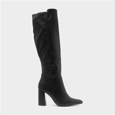 Romina Womens Black Heeled Boot