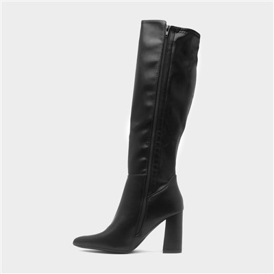 Romina Womens Black Heeled Boot