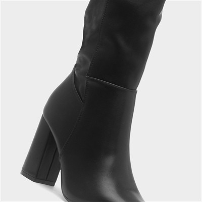 Romina Womens Black Heeled Boot