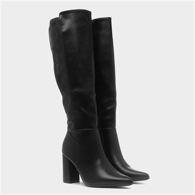 Romina Womens Black Heeled Boot
