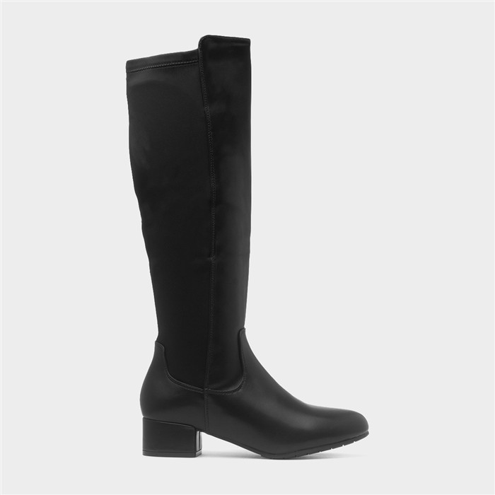 Womens Black Long Wide Fit Boot
