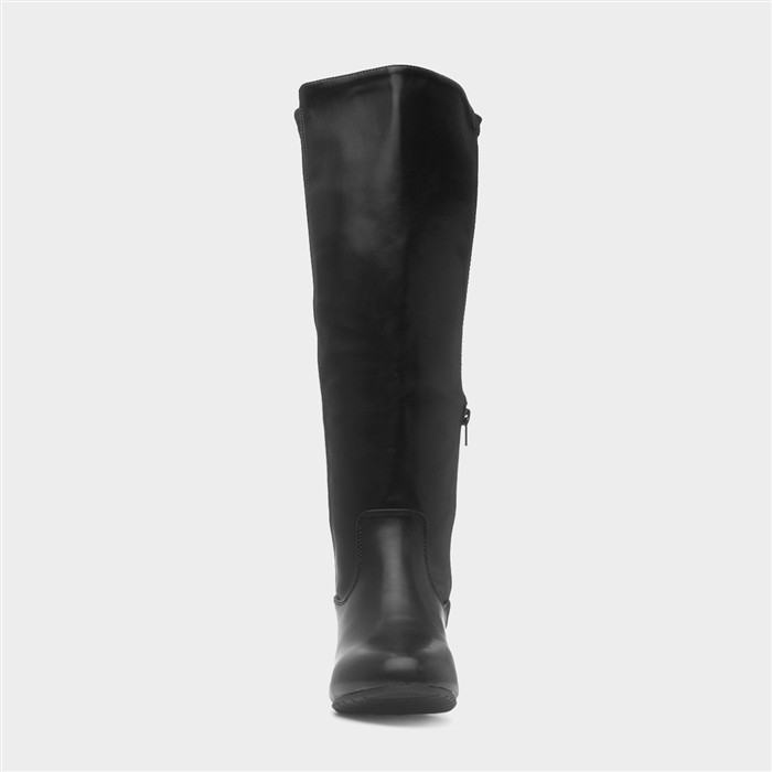 Womens Black Long Wide Fit Boot