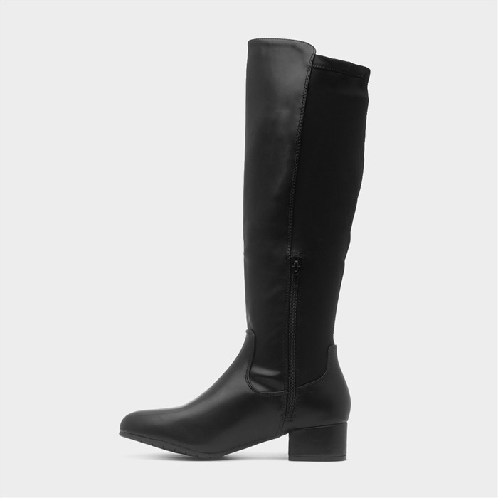 Womens Black Long Wide Fit Boot