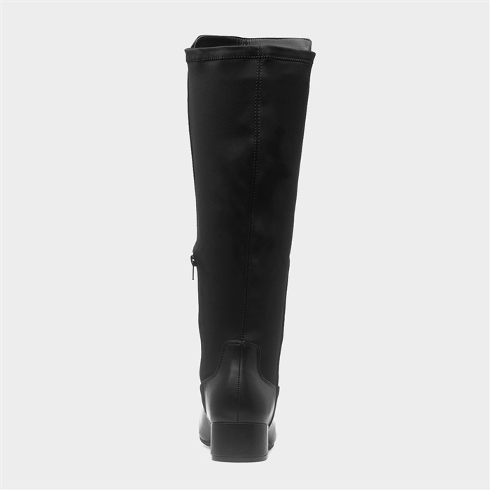 Womens Black Long Wide Fit Boot