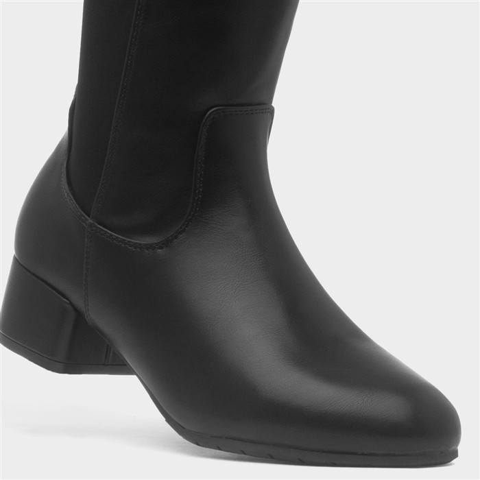 Womens Black Long Wide Fit Boot