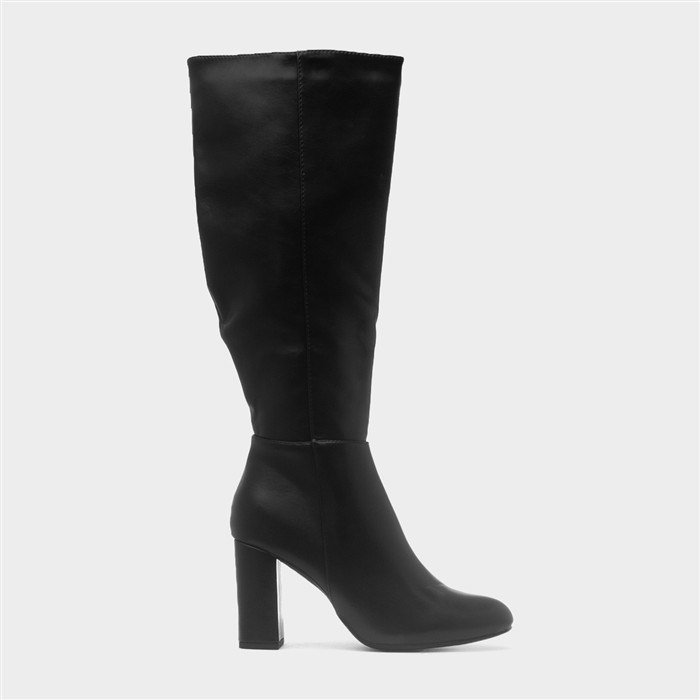 Womens Black Wide Fit Heel Boot