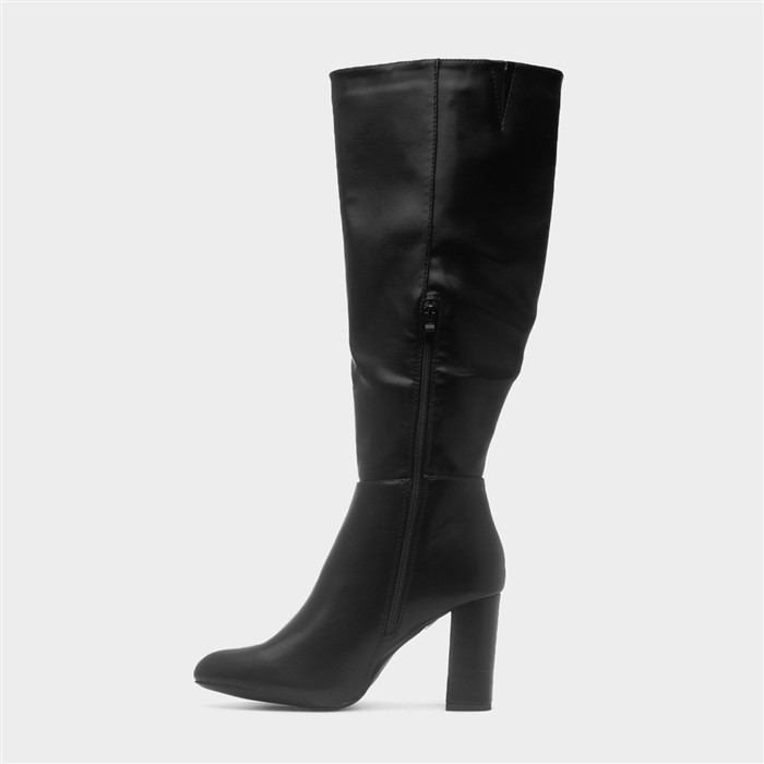Womens Black Wide Fit Heel Boot