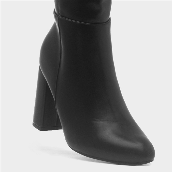 Womens Black Wide Fit Heel Boot