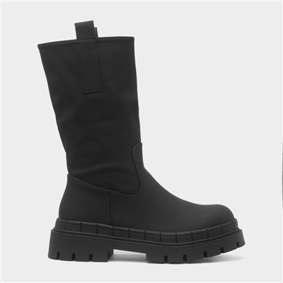 Kyra Womens Black Chunky Calf Boot