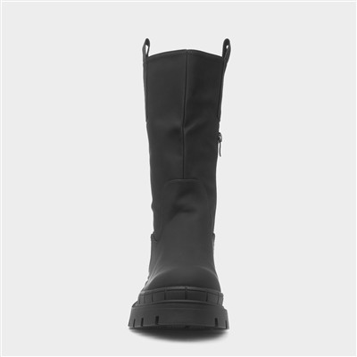 Kyra Womens Black Chunky Calf Boot