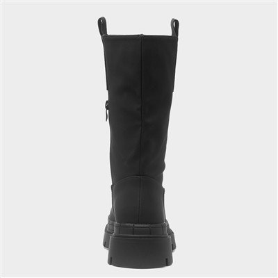 Kyra Womens Black Chunky Calf Boot