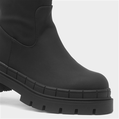 Kyra Womens Black Chunky Calf Boot