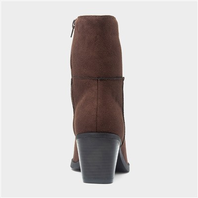 Nyla Womens Chocolate Heeled Boot
