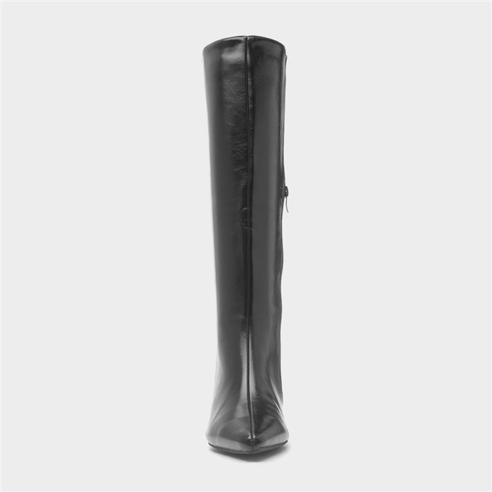Skylah Womens Black Wide Fit Heeled Boot