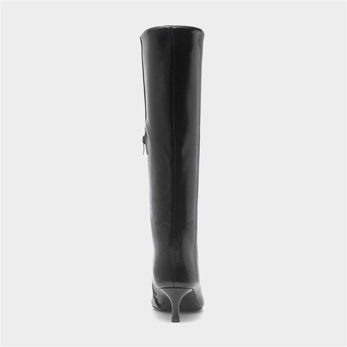 Skylah Womens Black Wide Fit Heeled Boot