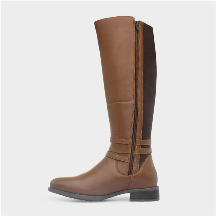 Vanessa Womens Tan Leather Boot