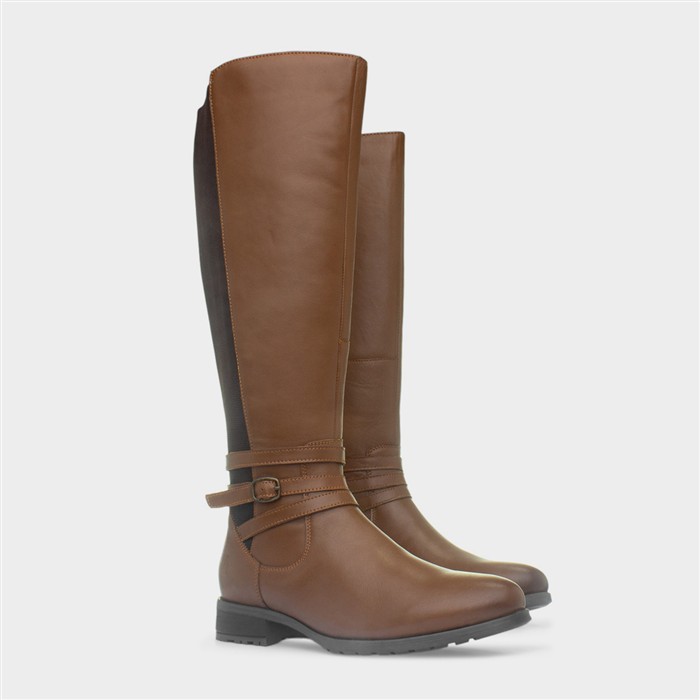 Vanessa Womens Tan Leather Boot
