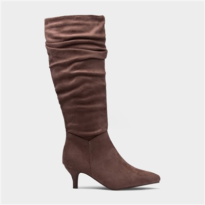 Adelyn Womens Taupe Wider Fit Knee High Boot