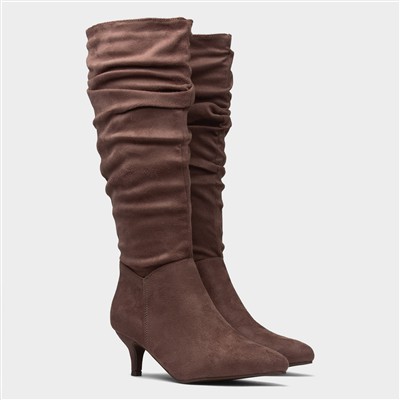 Adelyn Womens Taupe Wider Fit Knee High Boot