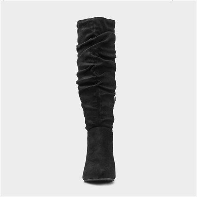 Adelyn Womens Black Wider Fit Knee High Boot
