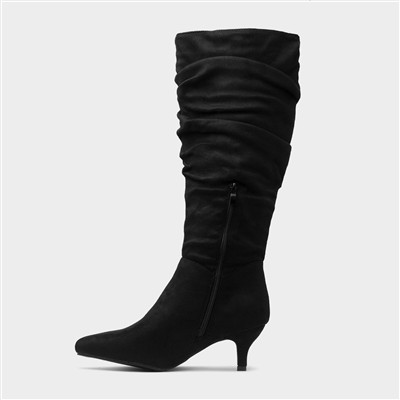 Adelyn Womens Black Wider Fit Knee High Boot