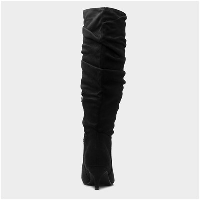 Adelyn Womens Black Wider Fit Knee High Boot