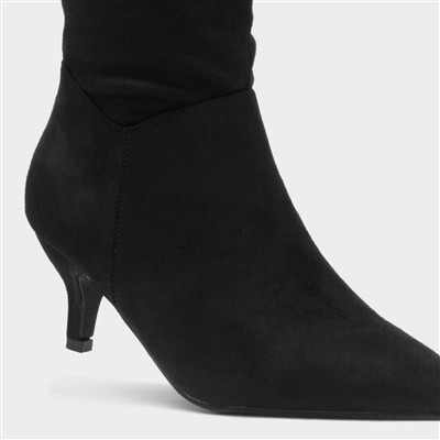 Adelyn Womens Black Wider Fit Knee High Boot